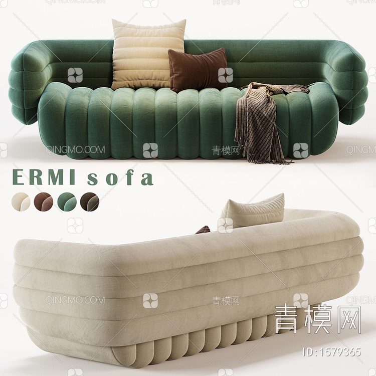 双人沙发，轻便沙发，ERMI沙发3D模型下载【ID:1579365】