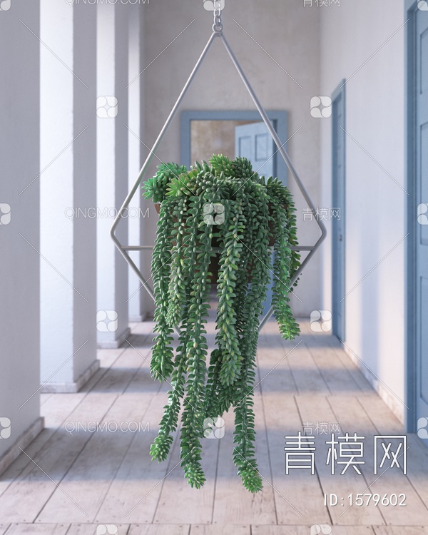 吊篮 盆栽 植物3D模型下载【ID:1579602】