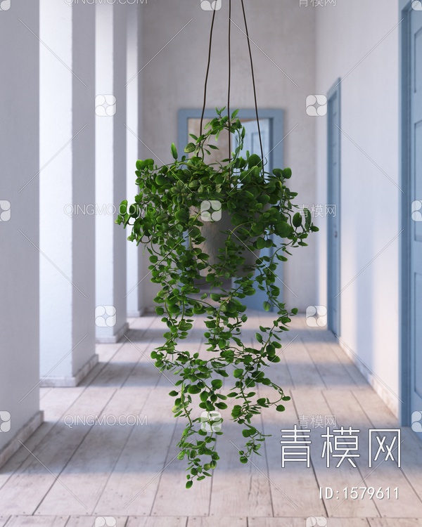 吊篮 盆栽 植物3D模型下载【ID:1579611】