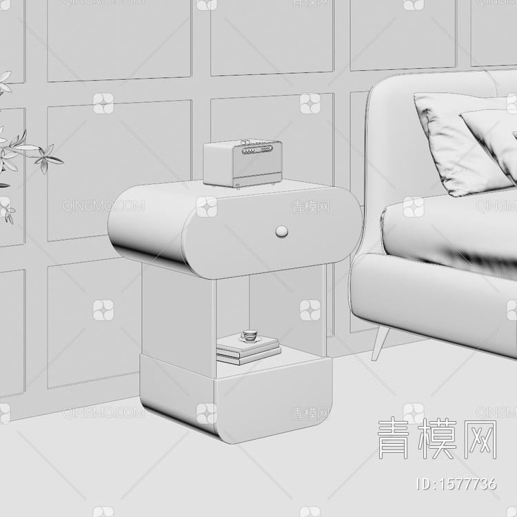 床头柜 柜子3D模型下载【ID:1577736】
