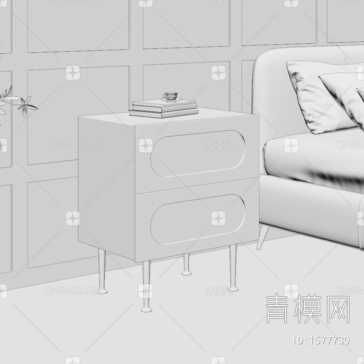 床头柜 柜子3D模型下载【ID:1577730】