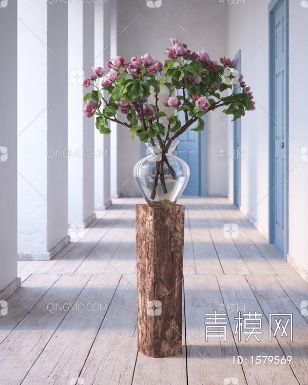 花卉 花瓶3D模型下载【ID:1579569】