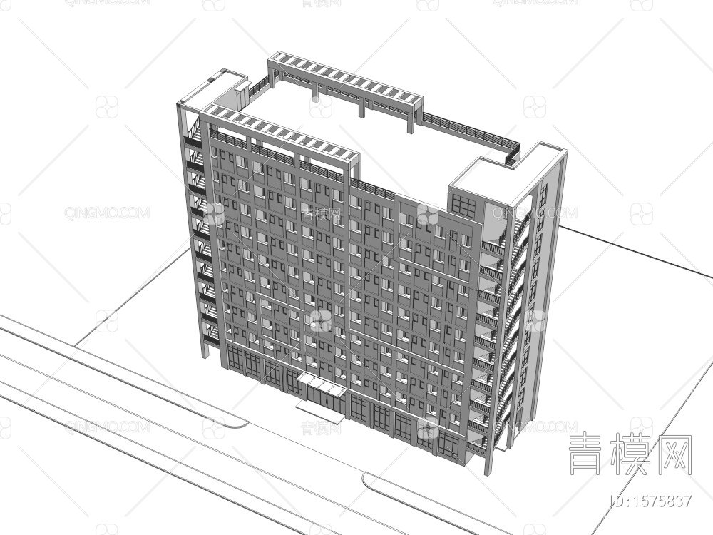 厂房宿舍楼3D模型下载【ID:1575837】