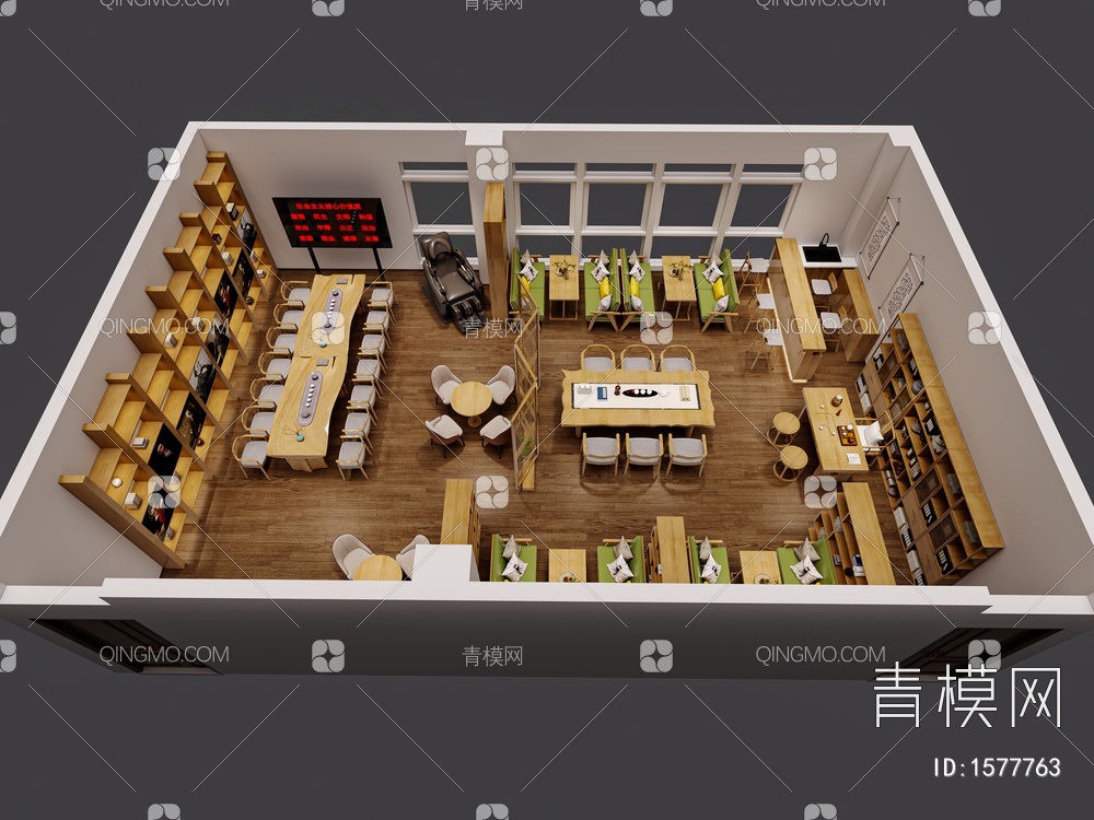 书店鸟瞰图3D模型下载【ID:1577763】