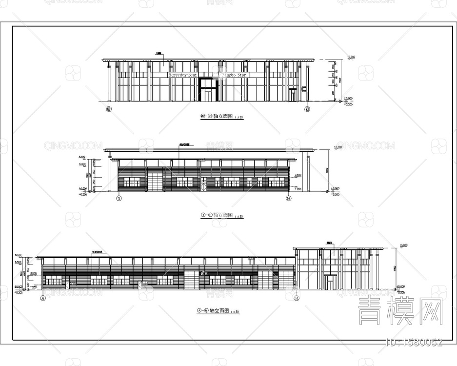 4s店建筑图cad图【ID:1580052】