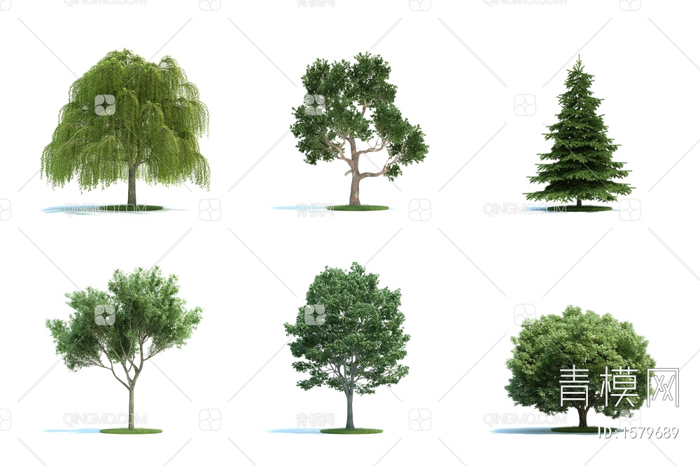 景观树木，户外树木，庭院树木3D模型下载【ID:1579689】