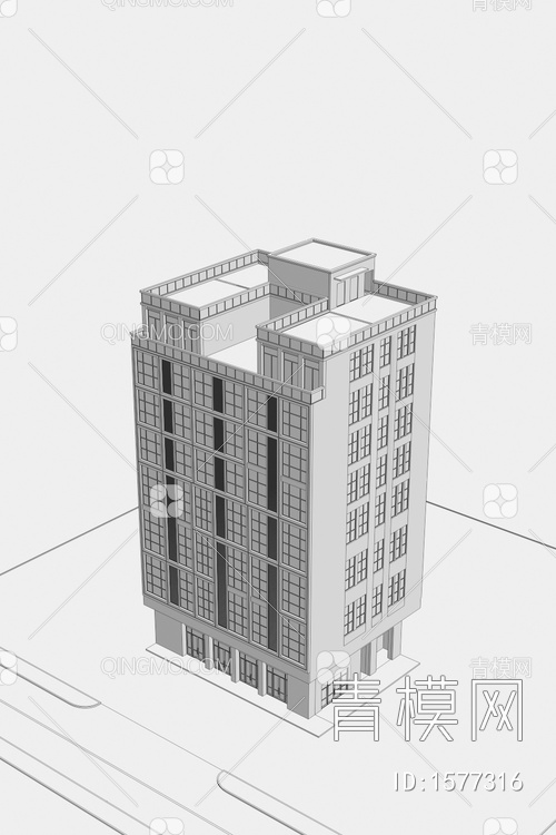 公寓住宅楼3D模型下载【ID:1577316】