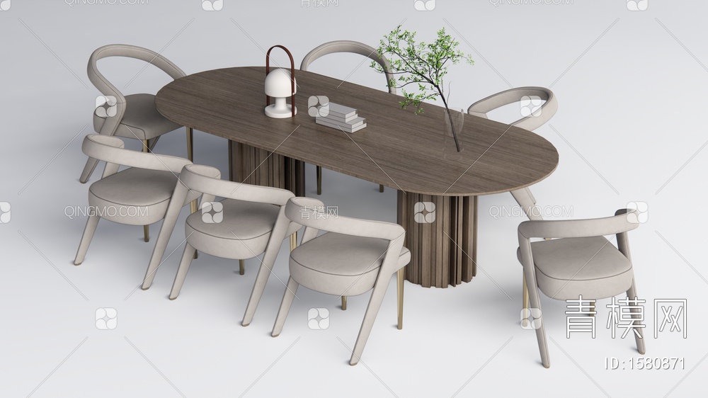 餐桌椅 桌椅组合SU模型下载【ID:1580871】