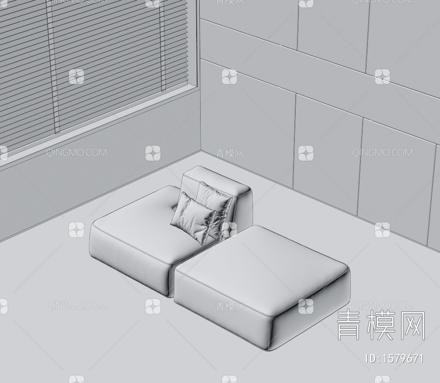 布艺沙发3D模型下载【ID:1579671】