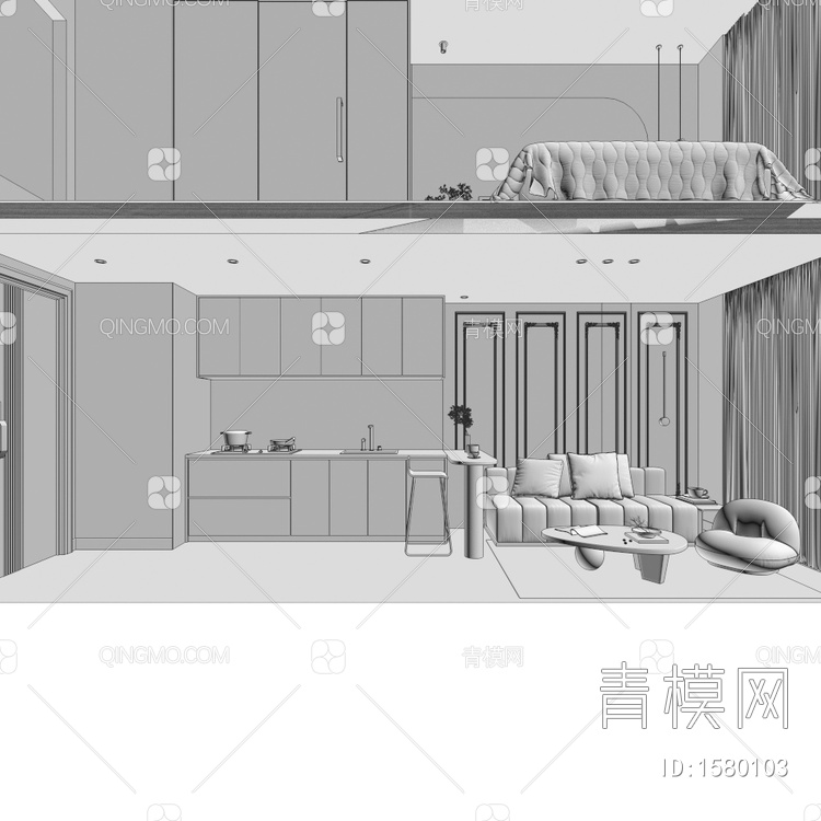 loft公寓3D模型下载【ID:1580103】