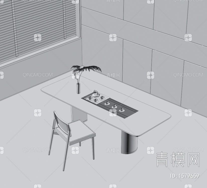 茶桌椅3D模型下载【ID:1579659】