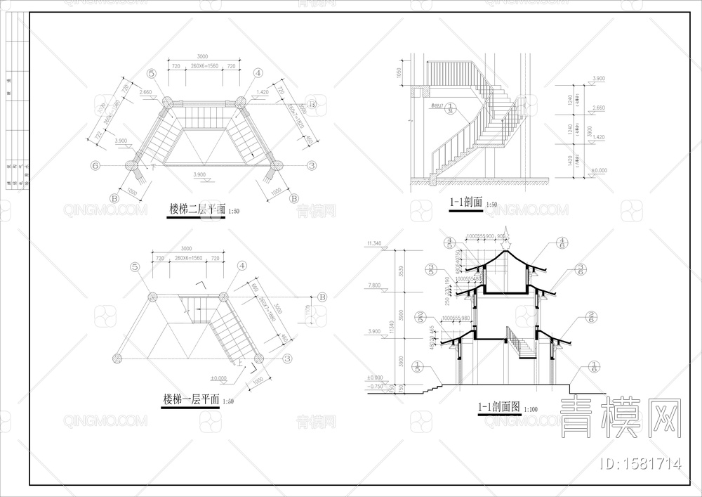 仿唐古建阁楼建筑图【ID:1581714】