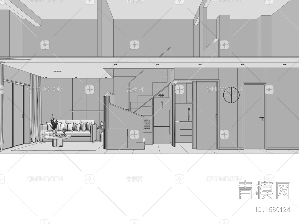 复式公寓3D模型下载【ID:1580124】