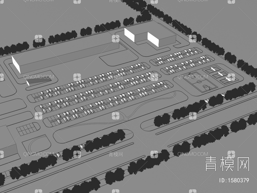 生态停车场3D模型下载【ID:1580379】