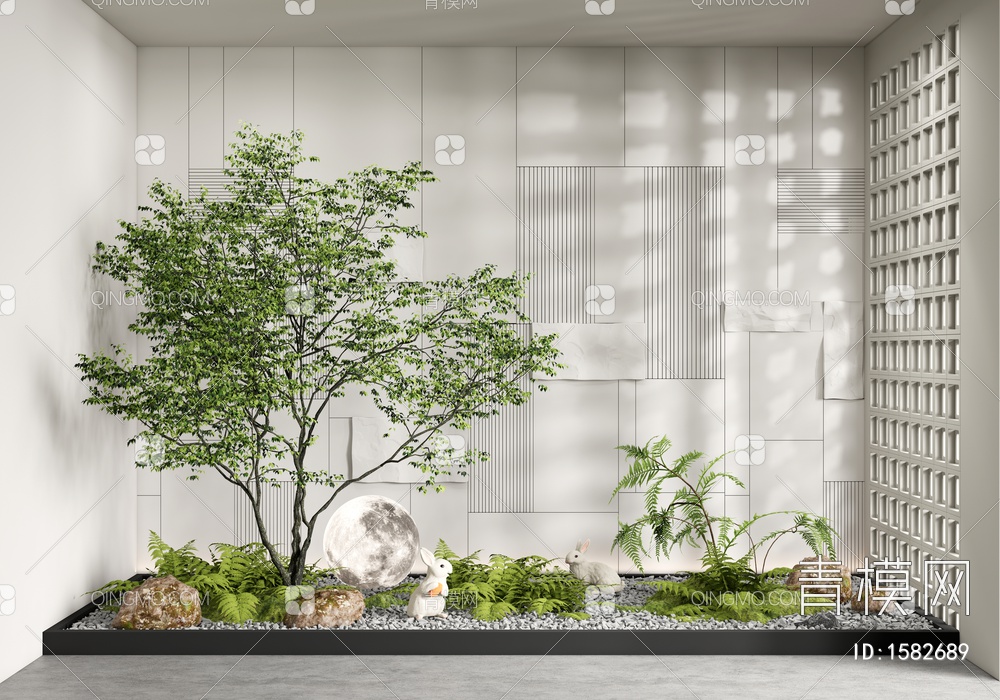 庭院景观小品 室内造景 景观植物 植物组合SU模型下载【ID:1582689】