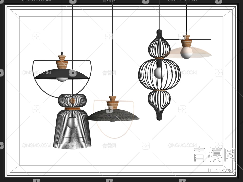 吊灯SU模型下载【ID:1582356】
