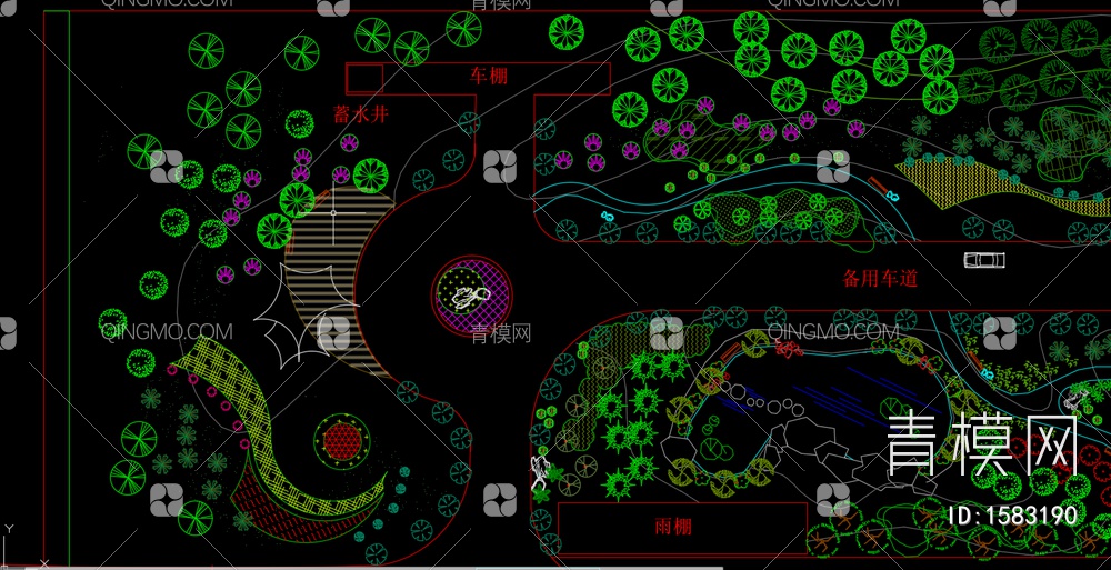 公共绿地种植设计方案【ID:1583190】