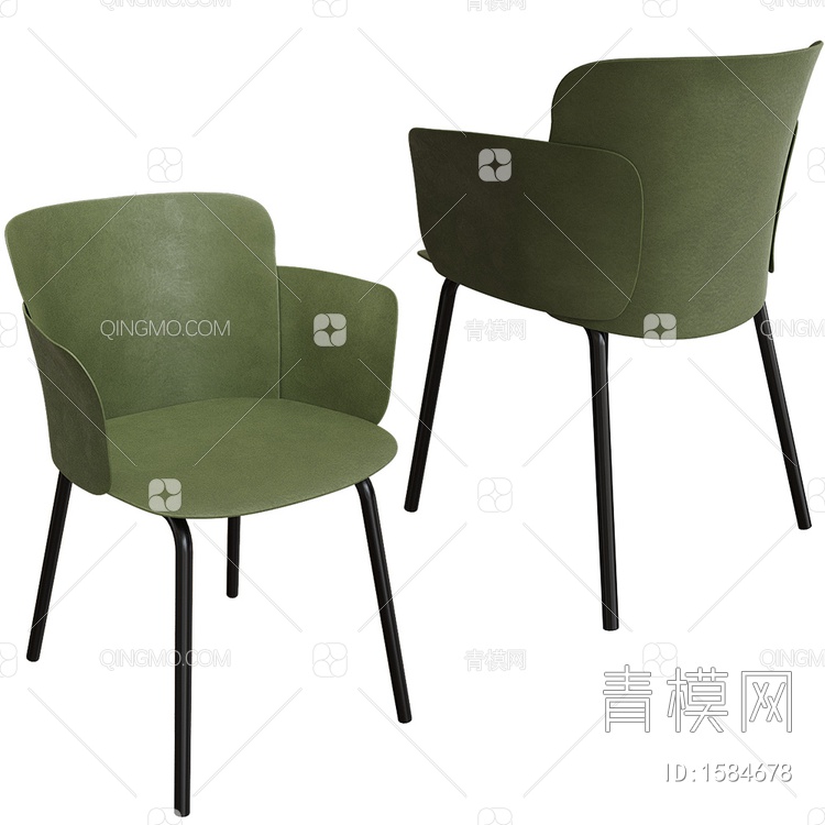 Paper 果绿休闲单椅3D模型下载【ID:1584678】