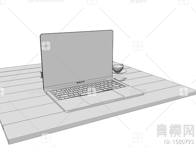 数码电子产品 笔记本电脑U盘3D模型下载【ID:1580793】