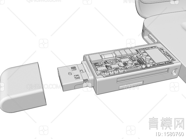 数码电子产品 USB U盘3D模型下载【ID:1580760】