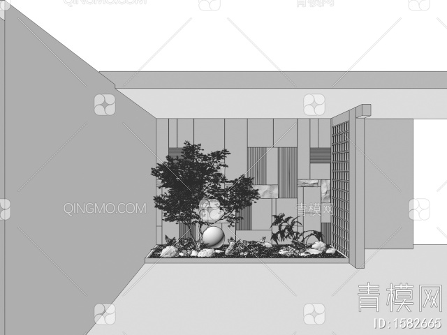 庭院景观小品 室内造景 景观植物 植物组合3D模型下载【ID:1582665】