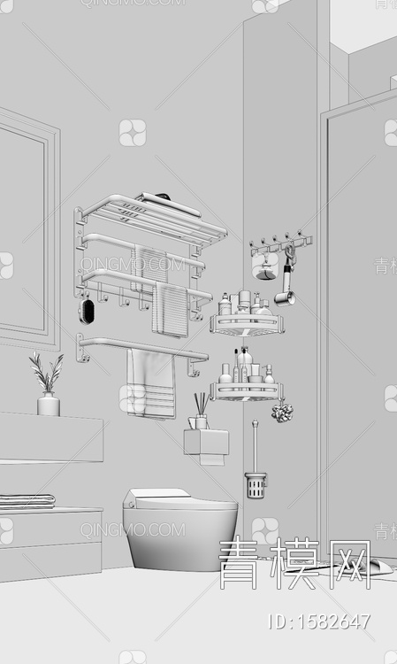 浴室置物架3D模型下载【ID:1582647】