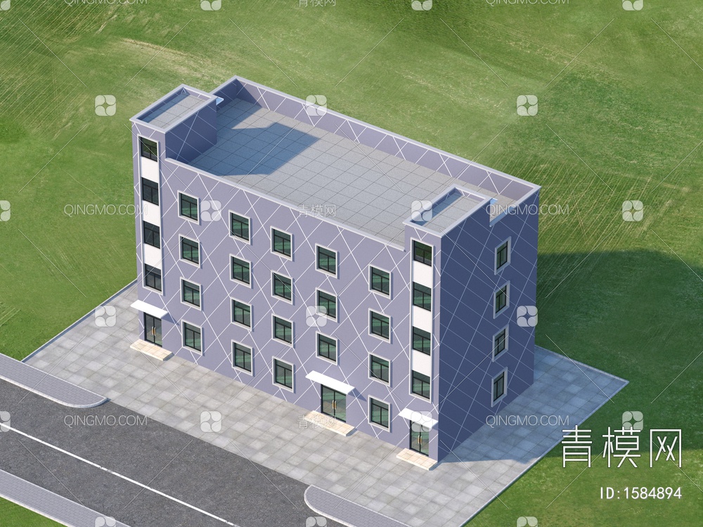 服务办公楼 建筑外观3D模型下载【ID:1584894】