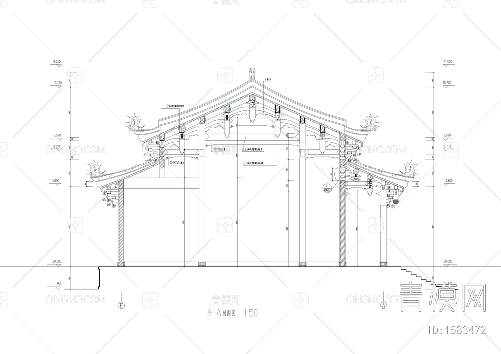 仿古式公园房屋设计图【ID:1583472】