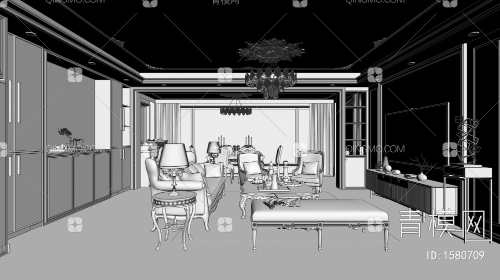 客餐厅3D模型下载【ID:1580709】
