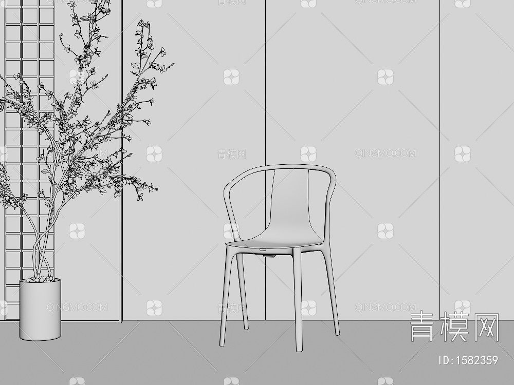 椅子 餐椅3D模型下载【ID:1582359】