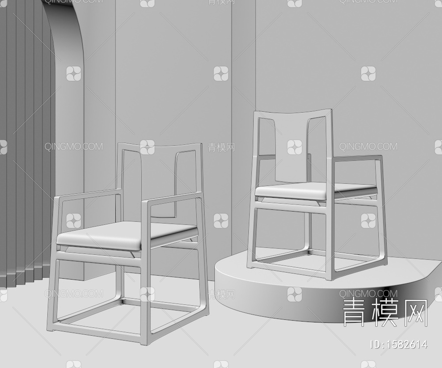单椅3D模型下载【ID:1582614】