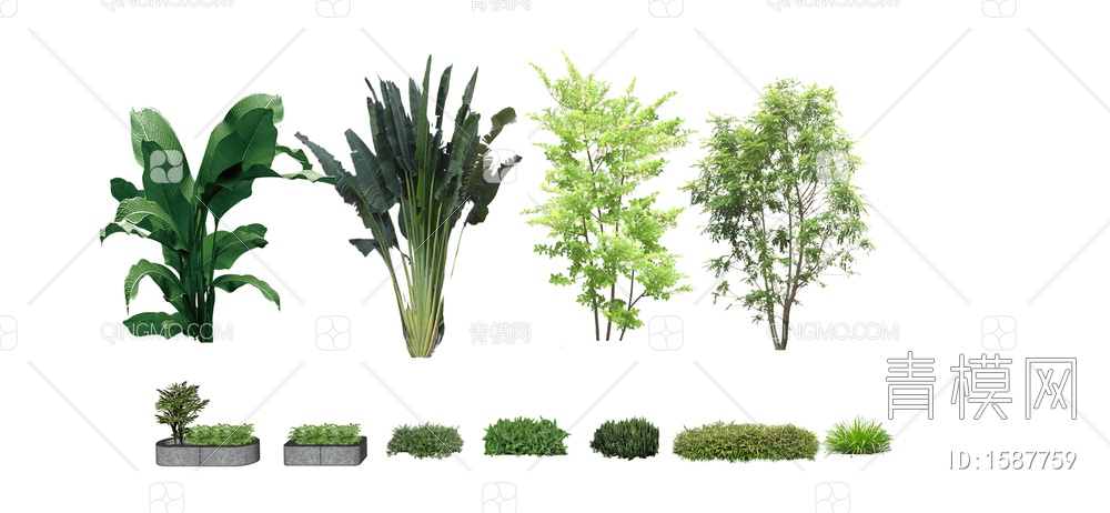 植物灌木 地被SU模型下载【ID:1587759】