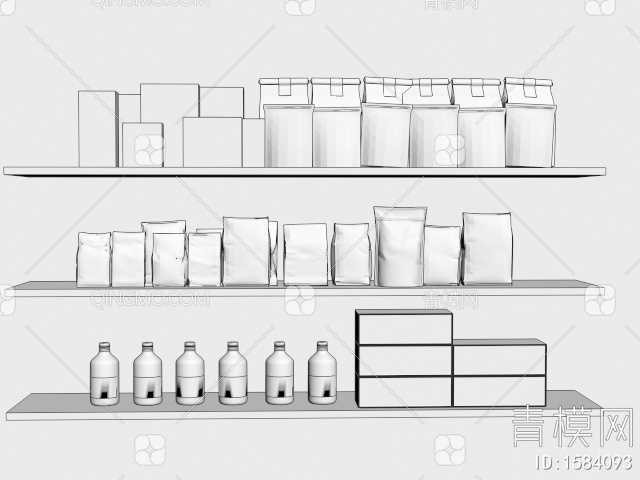 食物饮品 袋装咖啡豆3D模型下载【ID:1584093】