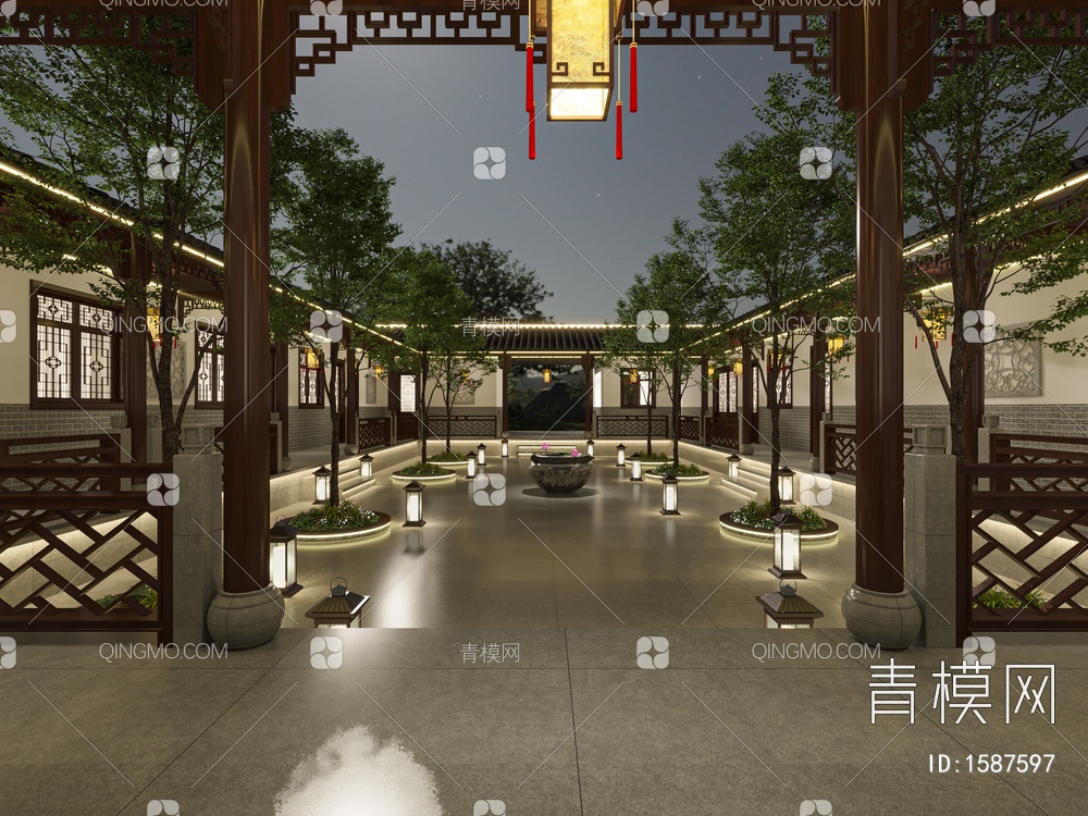 庭院 牌坊3D模型下载【ID:1587597】