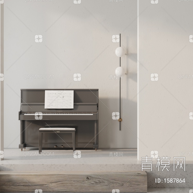 钢琴3D模型下载【ID:1587864】