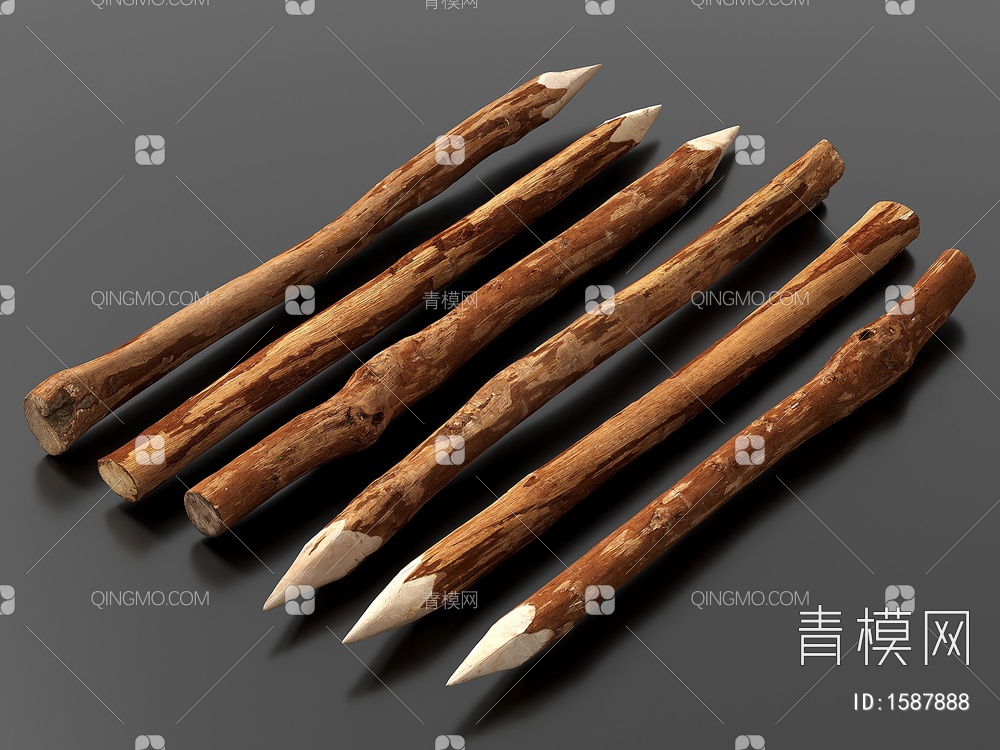 木头 树杆 木材 木柴 木棍 朽木 栅栏穗3D模型下载【ID:1587888】