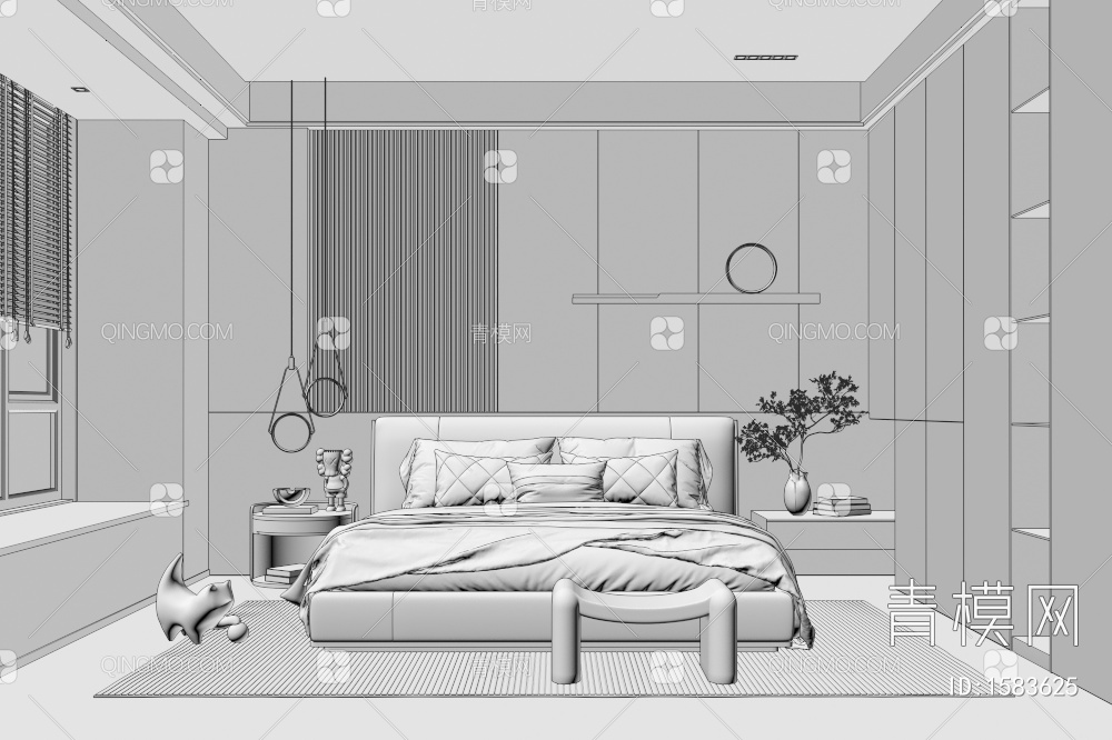 卧室3D模型下载【ID:1583625】