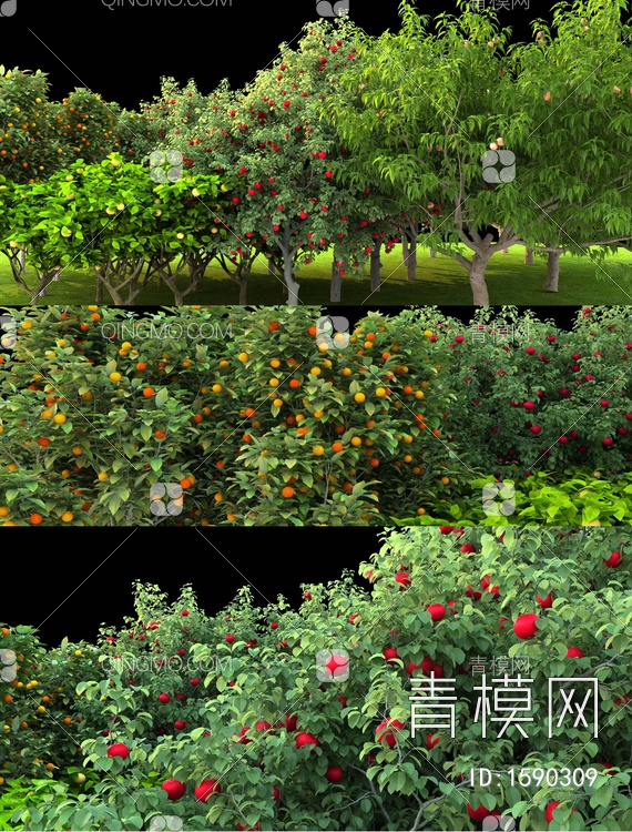 景观果树3D模型下载【ID:1590309】