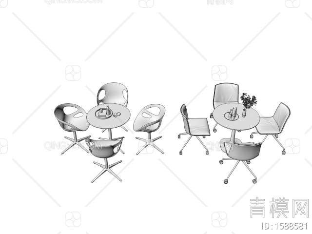洽谈桌椅 休闲桌椅 户外桌椅3D模型下载【ID:1588581】
