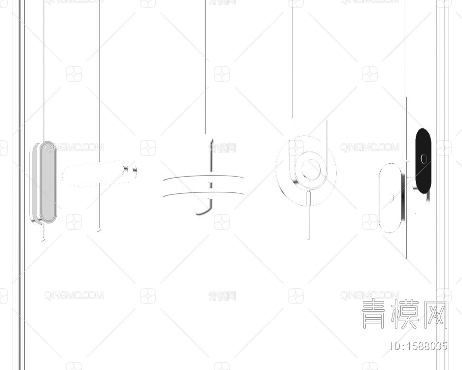 床头吊灯3D模型下载【ID:1588035】