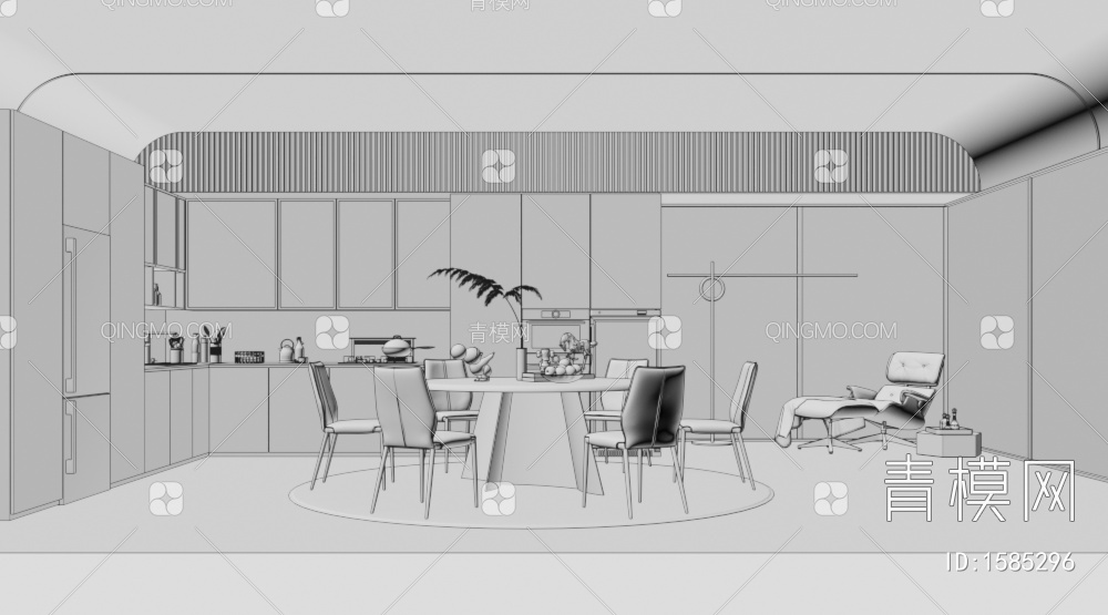 Minotti 餐厅3D模型下载【ID:1585296】