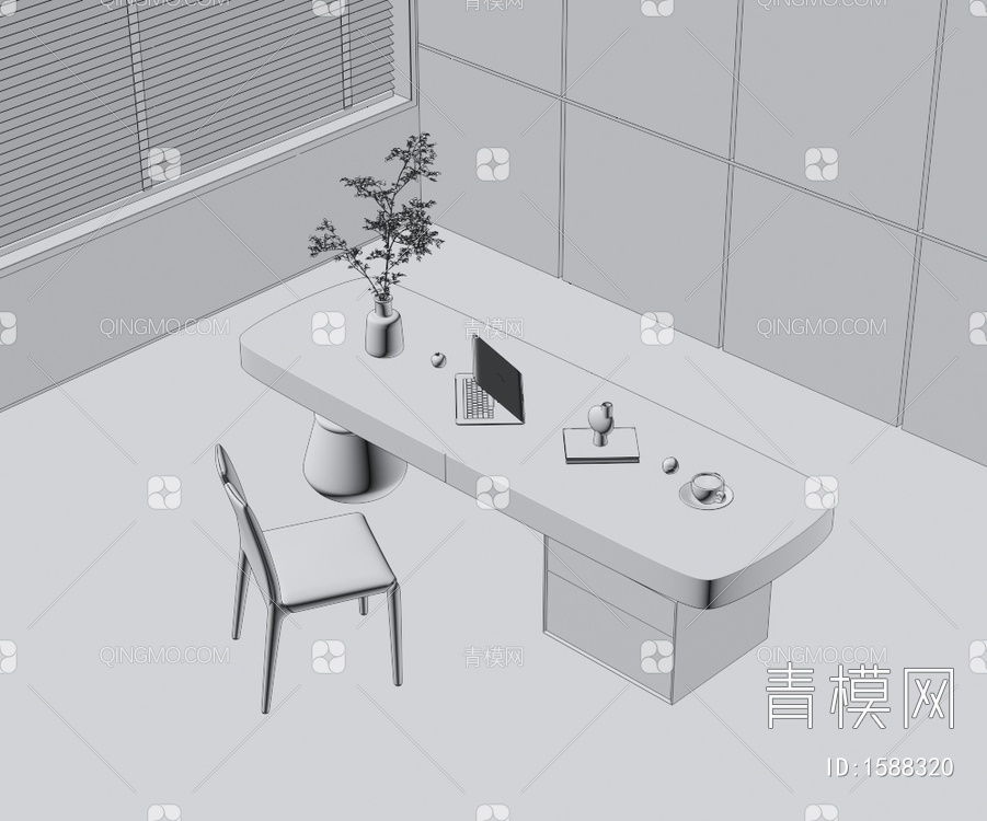 书桌椅3D模型下载【ID:1588320】
