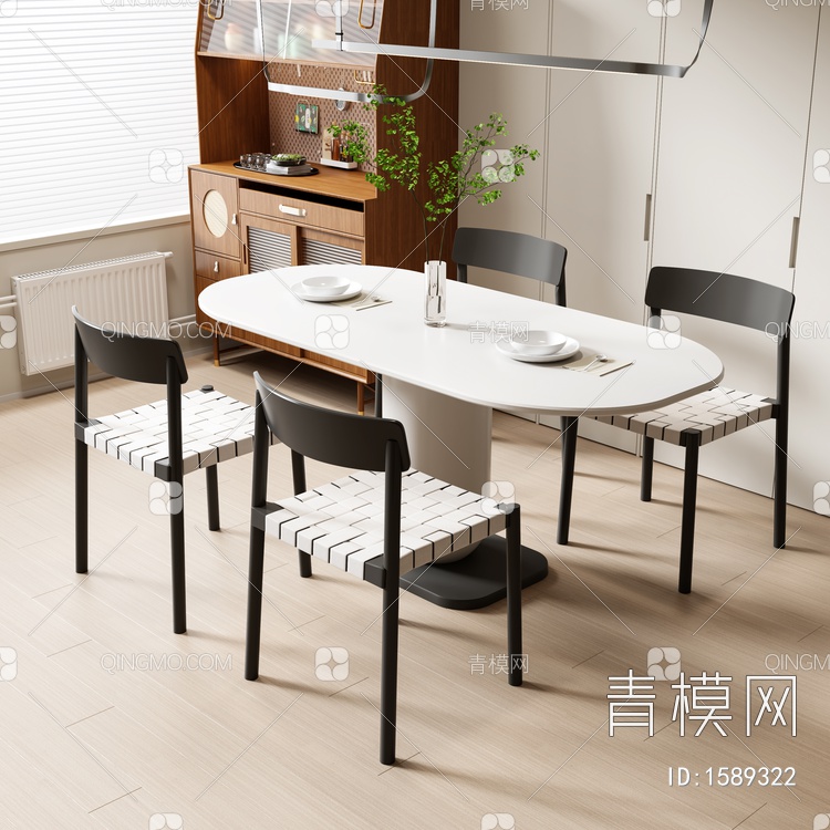 餐桌椅SU模型下载【ID:1589322】