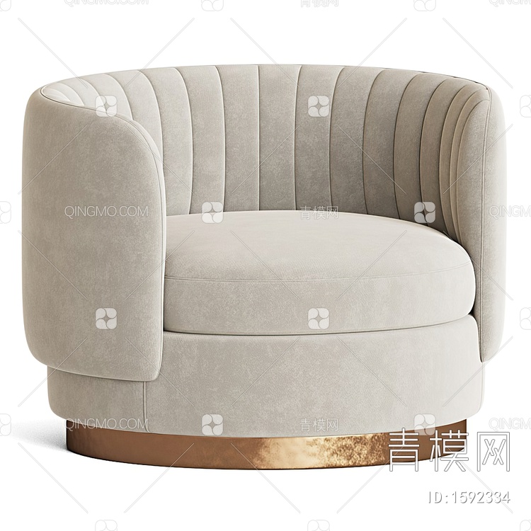 单人沙发3D模型下载【ID:1592334】