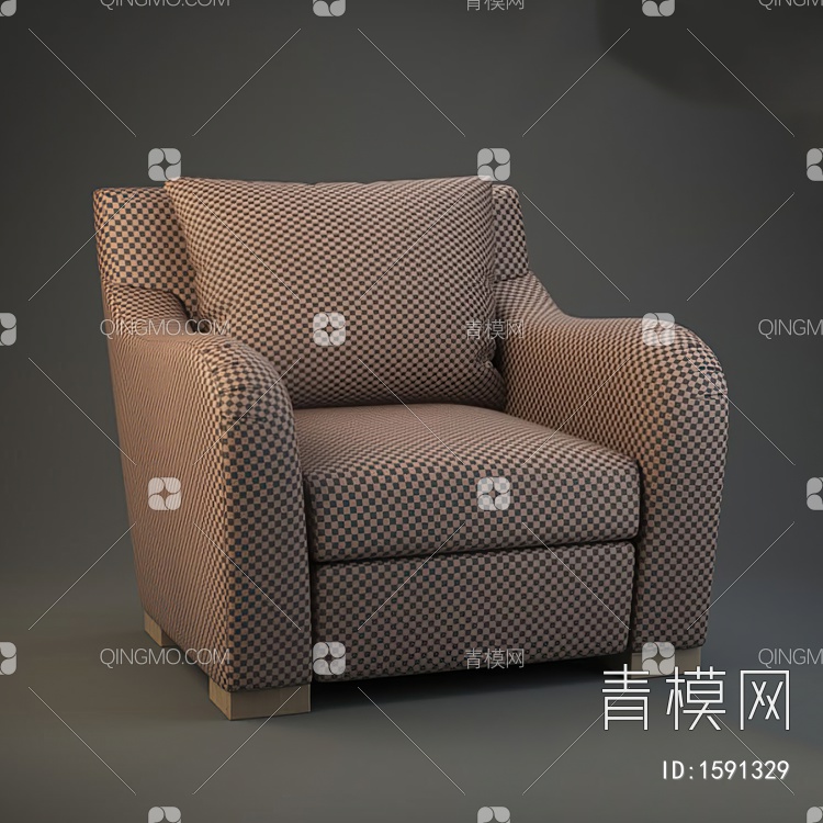 单人沙发3D模型下载【ID:1591329】