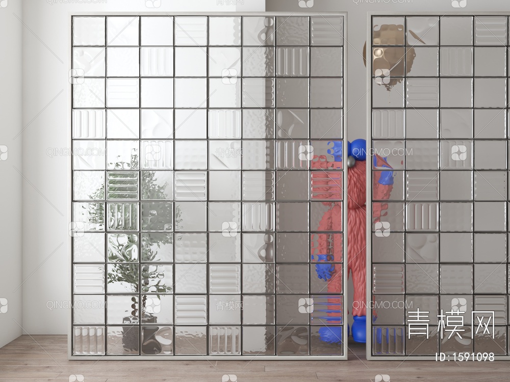 屏风隔断 玻璃砖3D模型下载【ID:1591098】