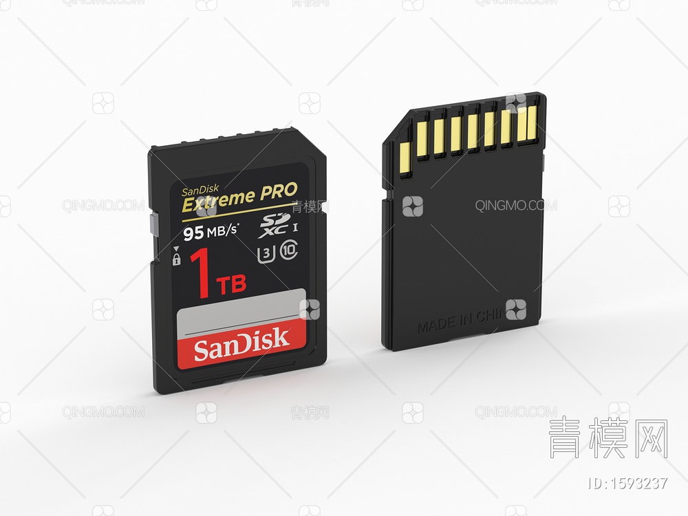 储存卡  内存卡  SD卡3D模型下载【ID:1593237】