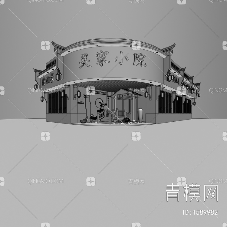 商业建筑 外观3D模型下载【ID:1589982】