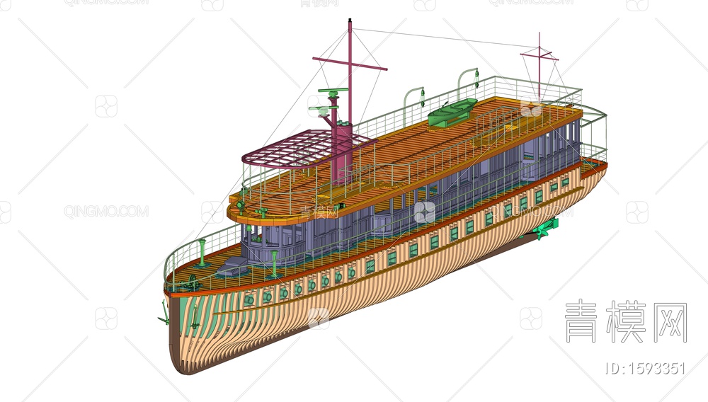 轮船SU模型下载【ID:1593351】