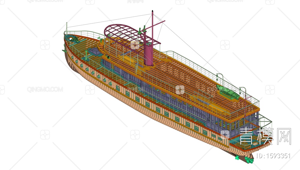 轮船SU模型下载【ID:1593351】